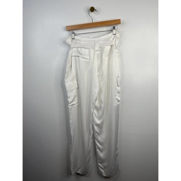 L'Agence Roxy Paperbag Women's Tie Waist Cargo Pant White Size: 8 NWT - Picture 5 of 11